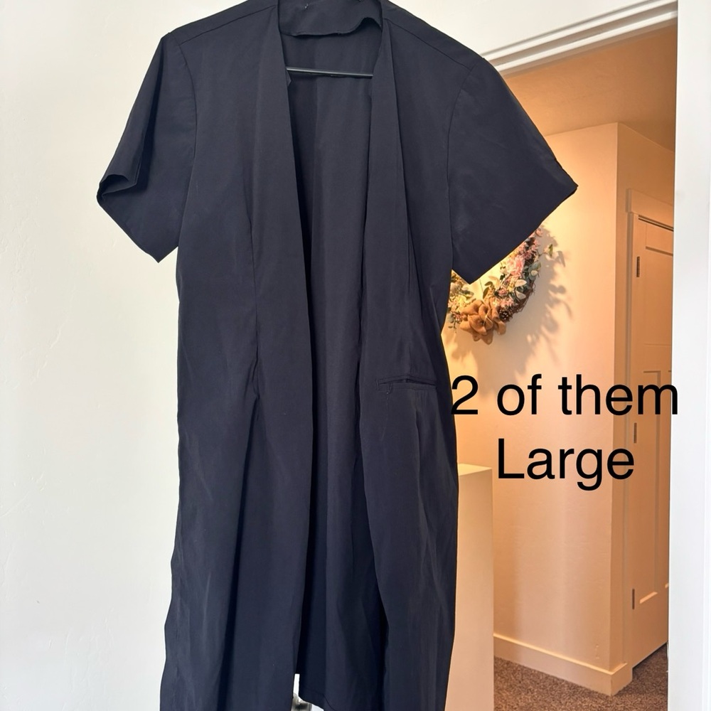 Black Short Sleeve Open Front Cardigan